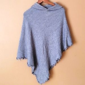 Grey Hooded Poncho